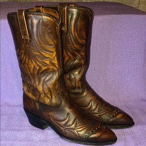 Vintage 1972 Acme Stockman Cowboy Boot Men’s Size 9.5D. Brown